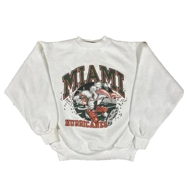Unisex Vintage NCAA Miami Hurricanes Mascot ,Ven t-shirt, sweatshirt, hoodie Classic Cotton Fabric Menswear