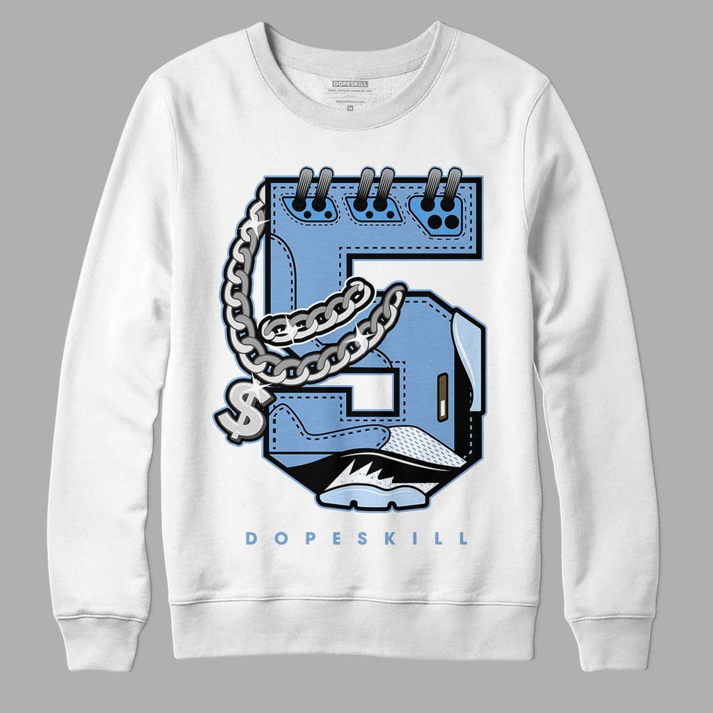 University Blue 5s DopeSkill Sweatshirt No.5 Graphic