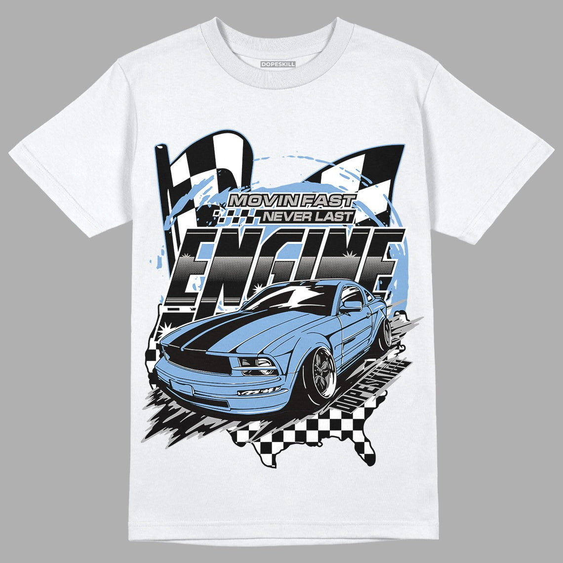 University Blue 5s DopeSkill T-Shirt ENGINE Tshirt Graphic