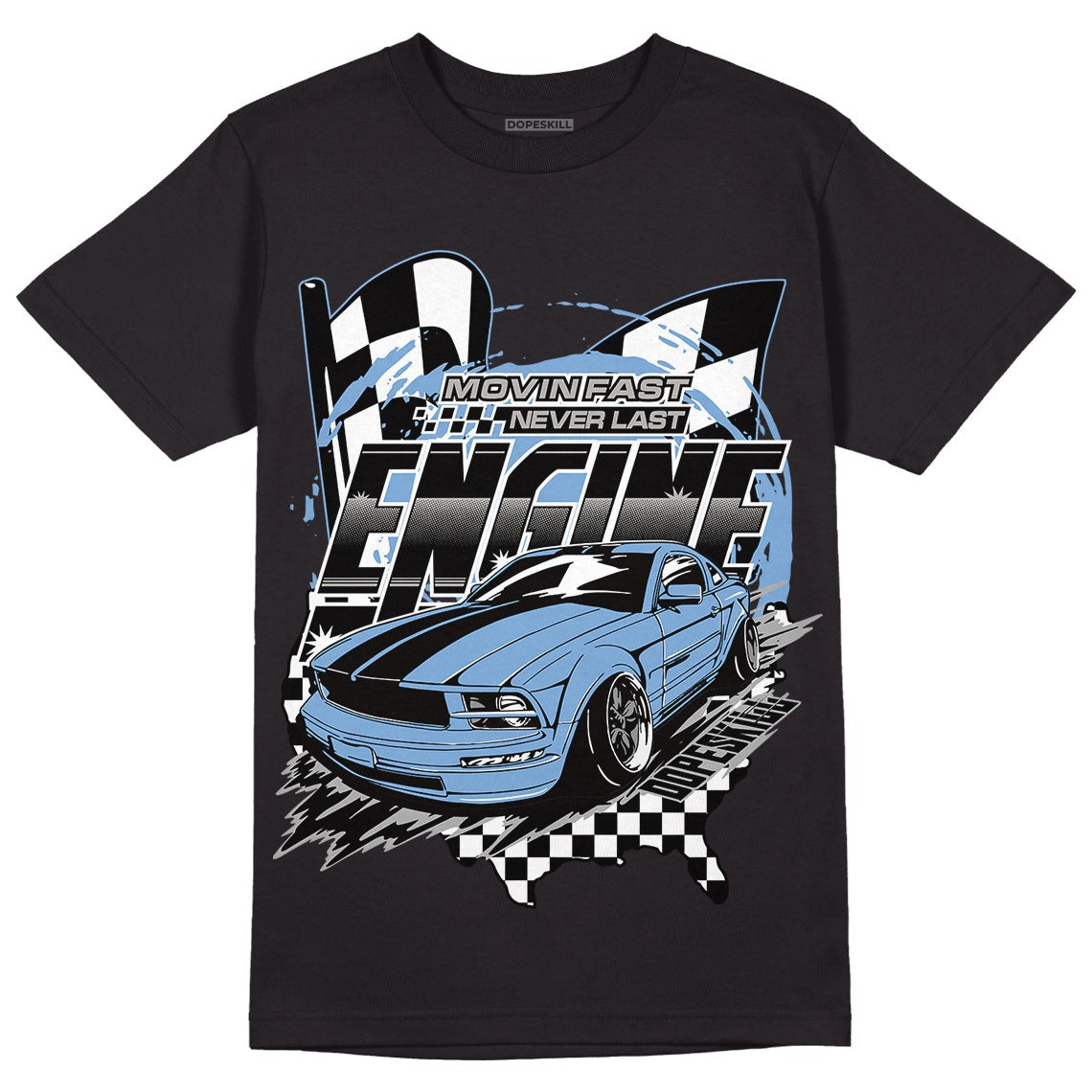 University Blue 5s DopeSkill T-Shirt ENGINE Tshirt Graphic