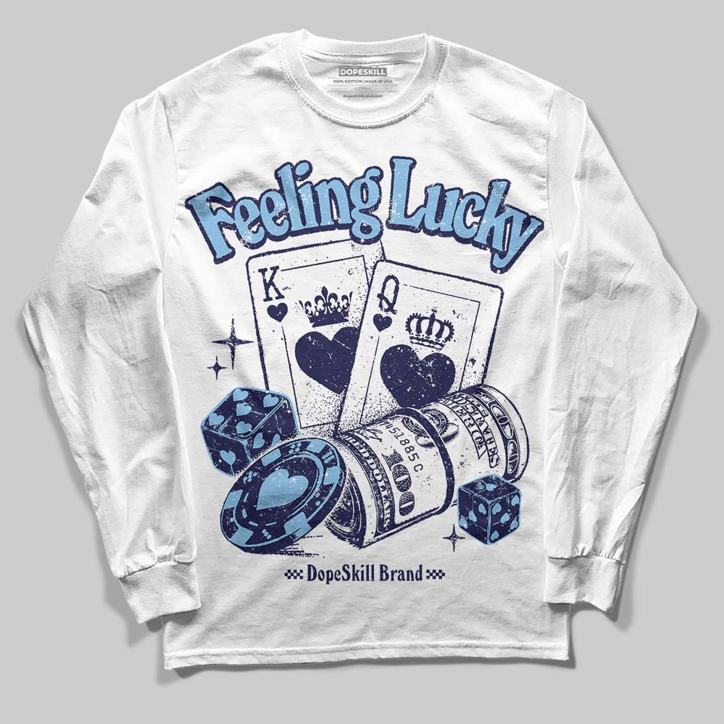 University Blue Collection DopeSkill Long Sleeve T-Shirt Feeling Lucky Graphic
