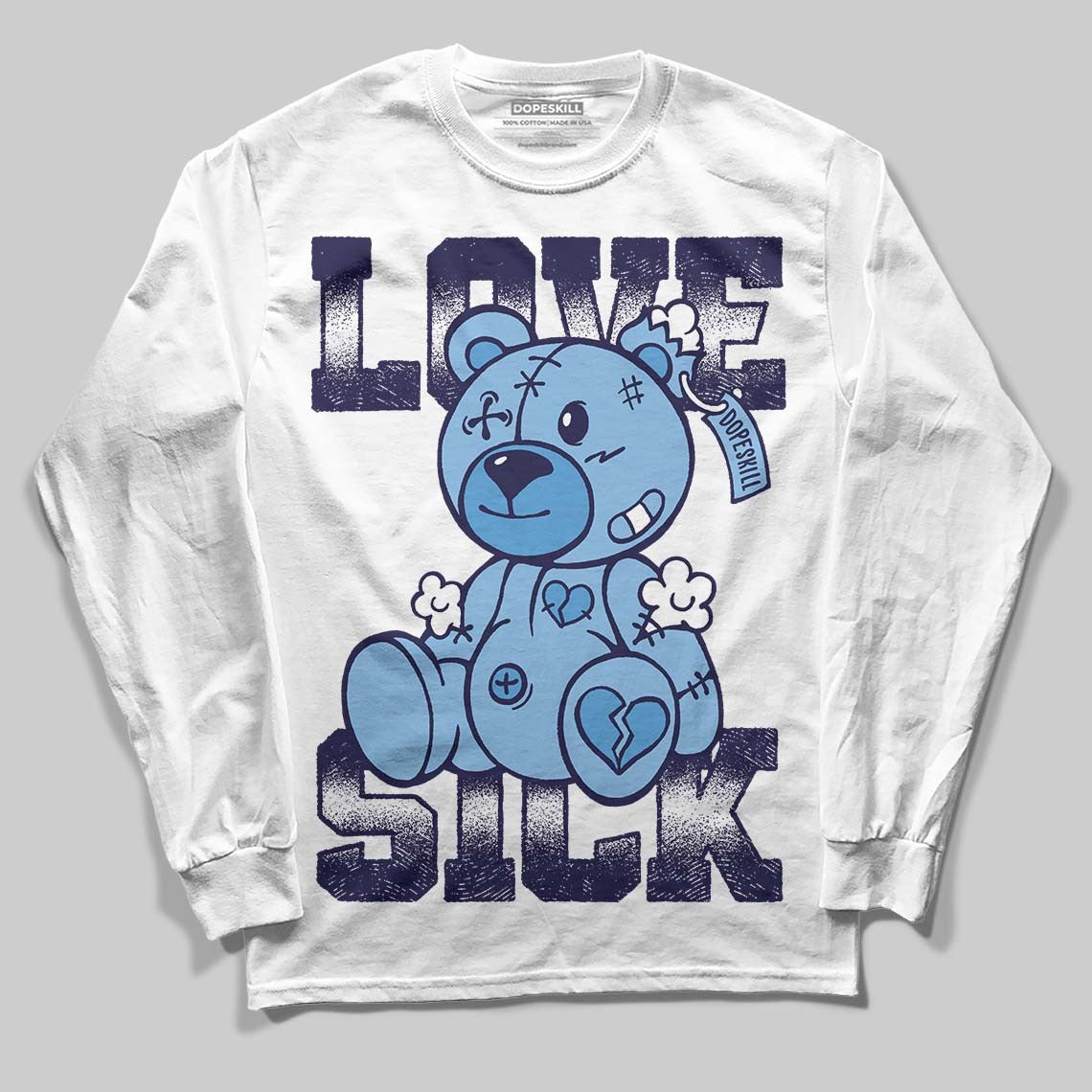 University Blue Collection DopeSkill Long Sleeve T-Shirt Love Sick Graphic