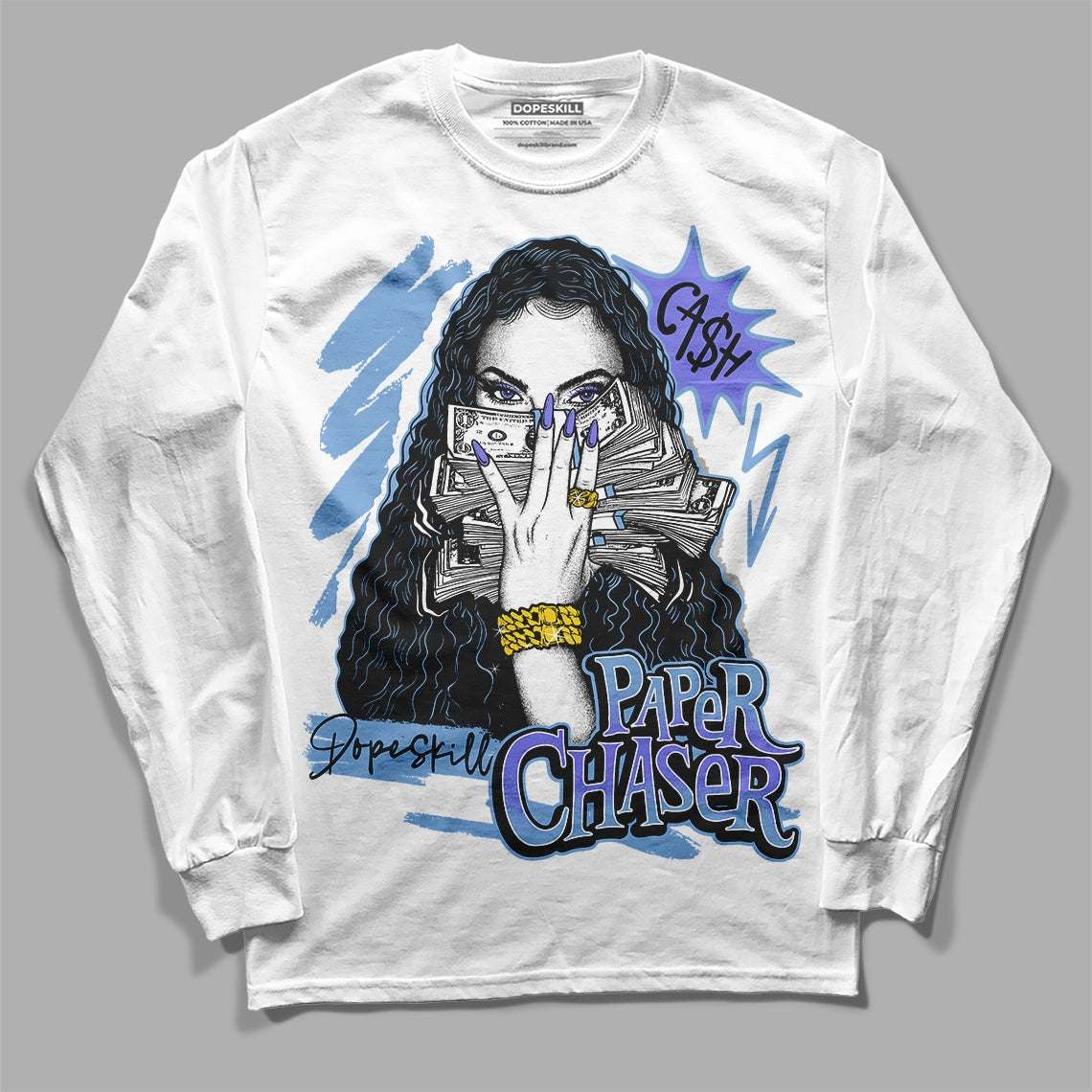 University Blue Collection DopeSkill Long Sleeve T-Shirt NPC Graphic