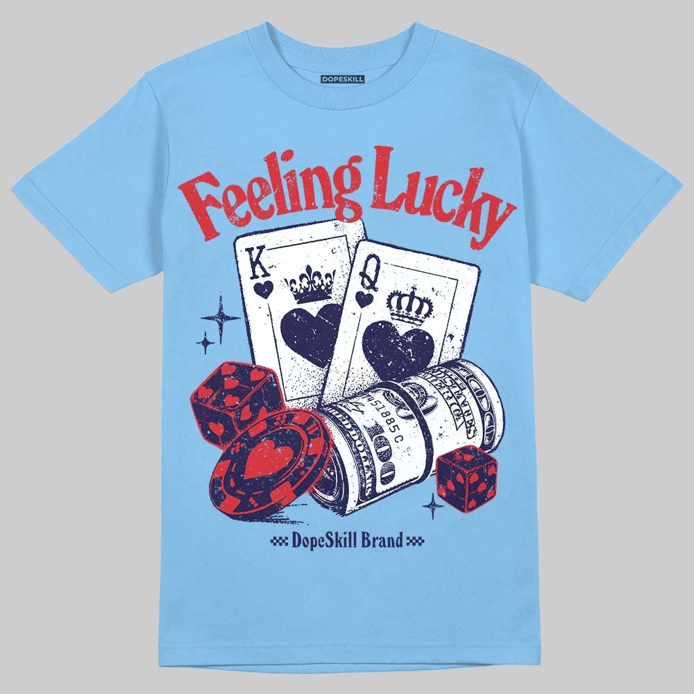 University Blue Collection DopeSkill T-Shirt Feeling Lucky Graphic