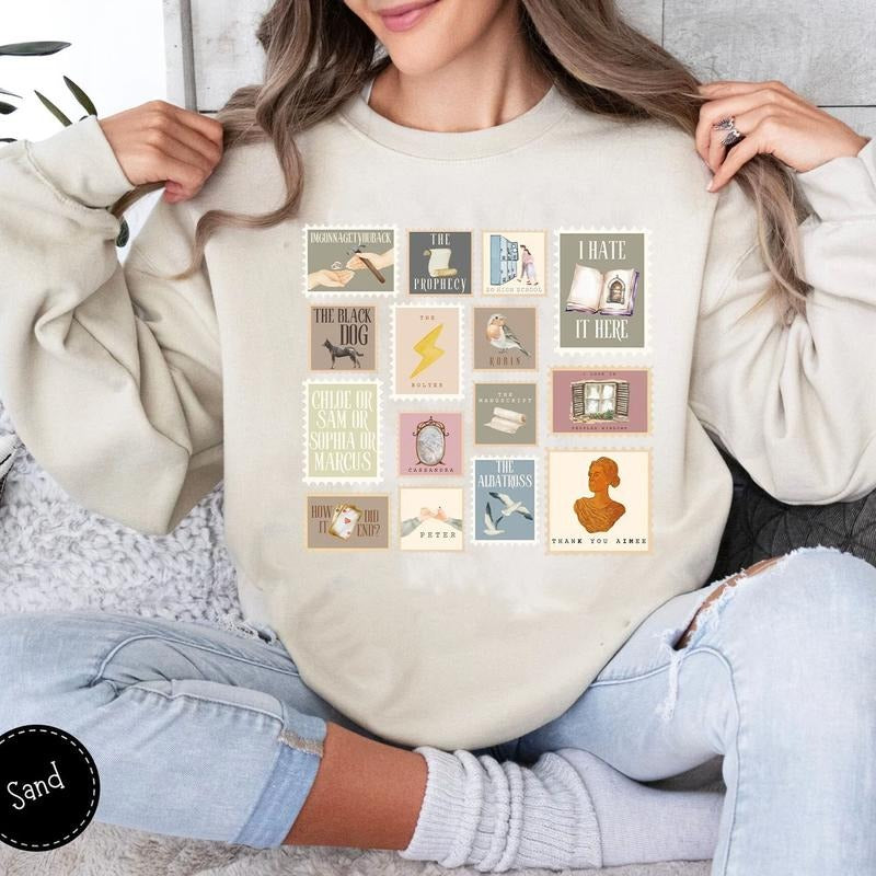 Version 2 Vintage Stamps All Albums, New Song Released, Retro Aesthetic, Music Vibes TShirtCrewneckHoodie For Fans Breathable Fabric