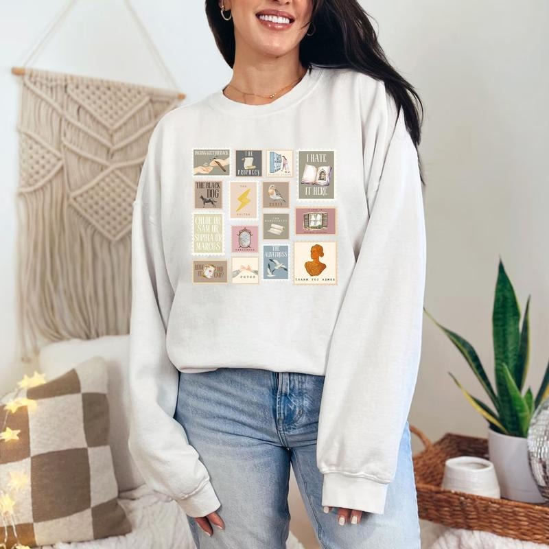 Version 2 Vintage Stamps All Albums, New Song Released, Retro Aesthetic, Music Vibes TShirtCrewneckHoodie For Fans Breathable Fabric