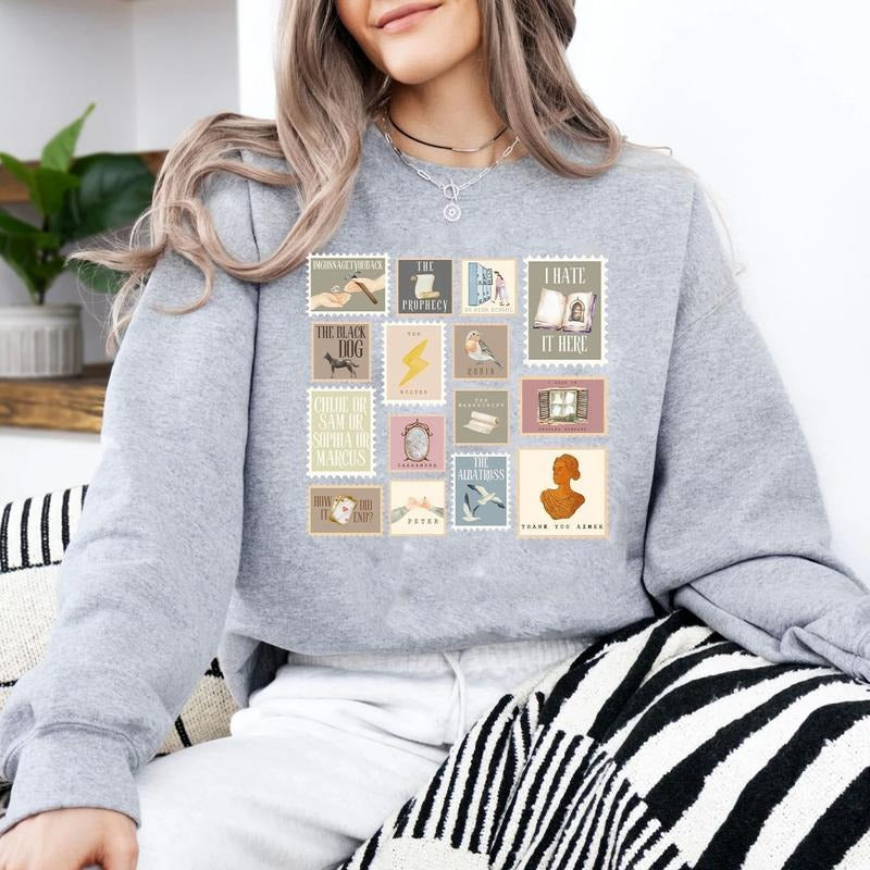 Version 2 Vintage Stamps All Albums, New Song Released, Retro Aesthetic, Music Vibes TShirtCrewneckHoodie For Fans Breathable Fabric