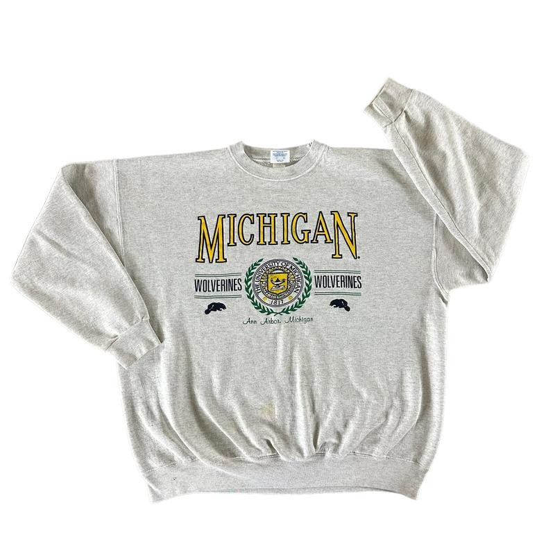 Vintage 1990s University of Michigan Unisex t-shirt, sweatshirt, hoodie Classic Cotton Fabric Menswear