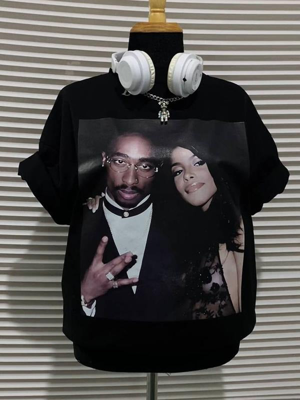 Vintage 90's Hip Hop 2Pac Rapper Tee Crewneck Sweatshirt Hoodie style 001