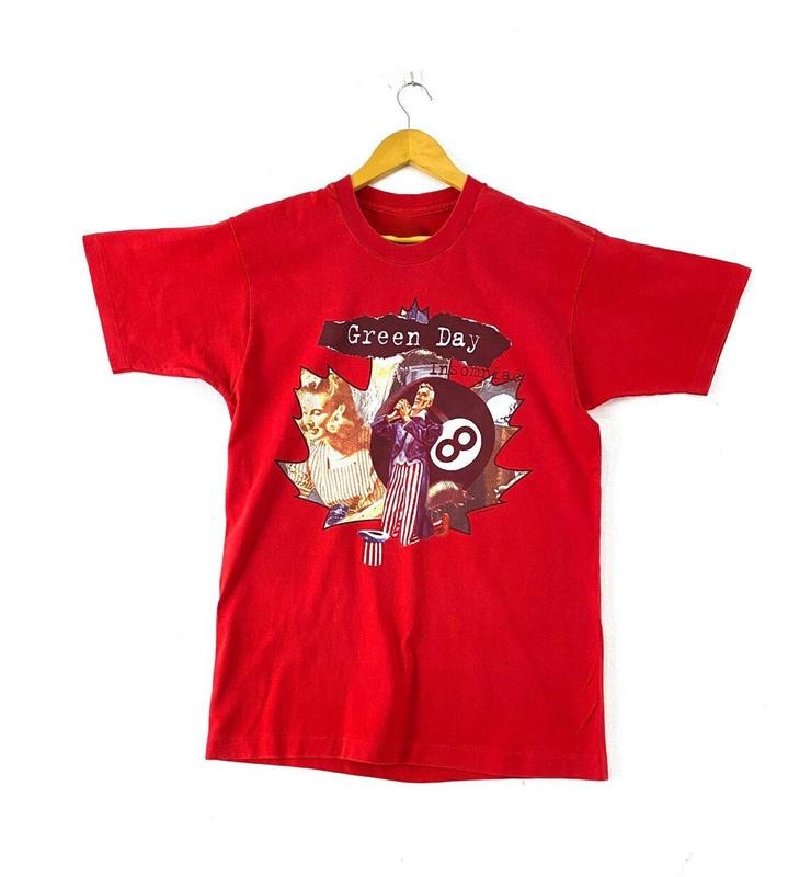 Vintage 90s 1995 Green Day Insomniac Canadian Artwork Drawing American Punk Rock Band Album Tour Singles Promo t-shirts