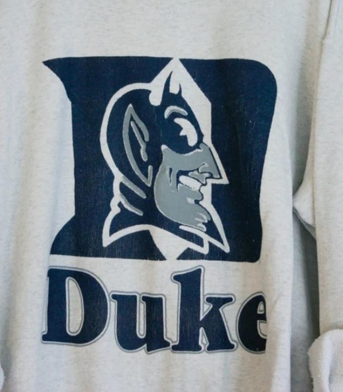 Vintage 90s Duke University Sweatshirt Classic Ménswear style 001