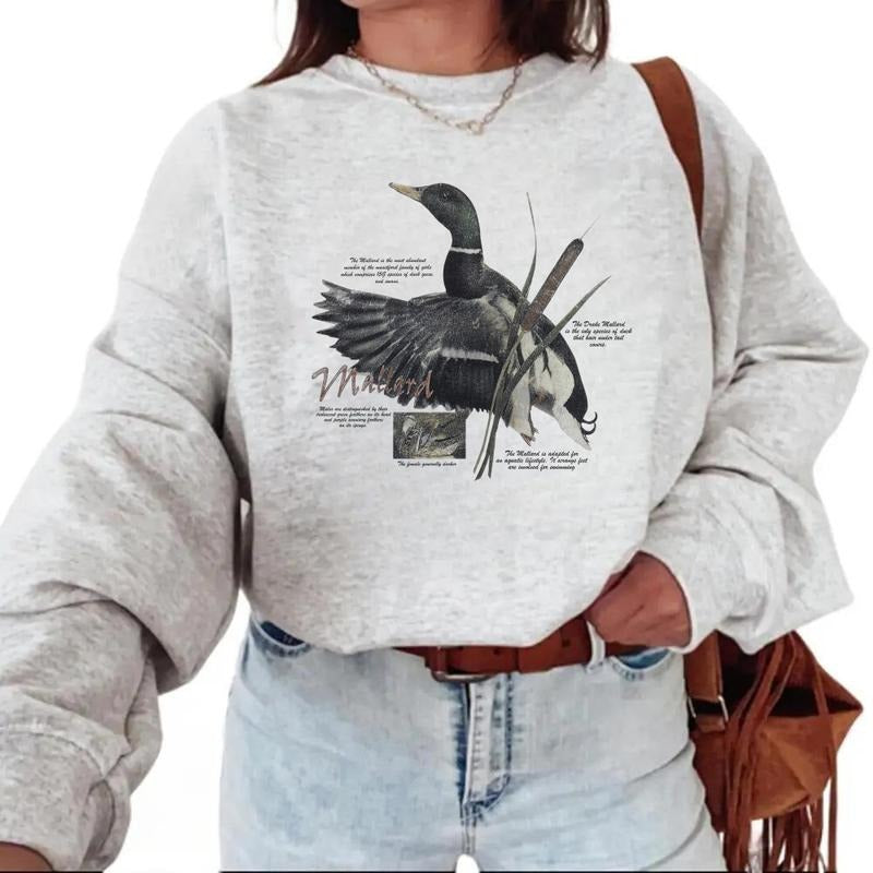Vintage 90s Mallard Duck Crewneck National Wildlife Habitat Unisex Outfitters Sweatshirt, T-shirt, hoodie Cotton Fabric Menswear