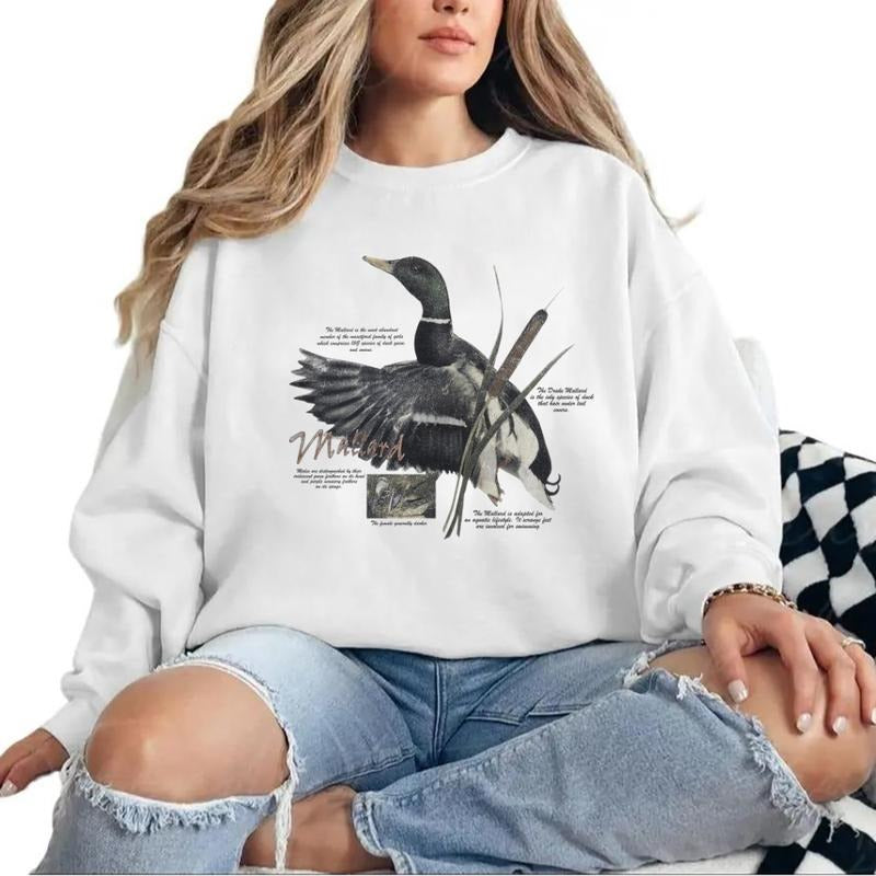 Vintage 90s Mallard Duck Crewneck National Wildlife Habitat Unisex Outfitters Sweatshirt, T-shirt, hoodie Cotton Fabric Menswear