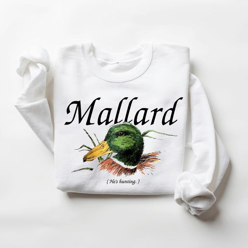 Vintage 90s Mallard Duck Wildlife Pullover Sweatshirt, T-shirts Hoodie Cotton, Unisex for men and women, Dad, Mom, Hunting Season