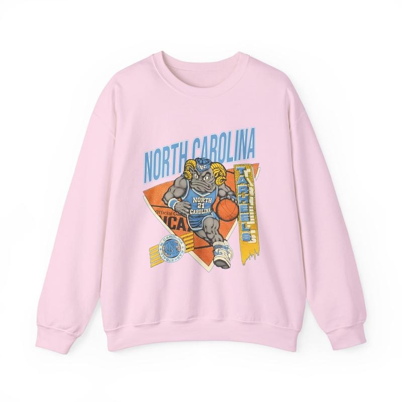 Vintage 90s North Carolina Tar Heels Basketball Sweatshirt, NC Tar Heels Crewneck Gift Fans