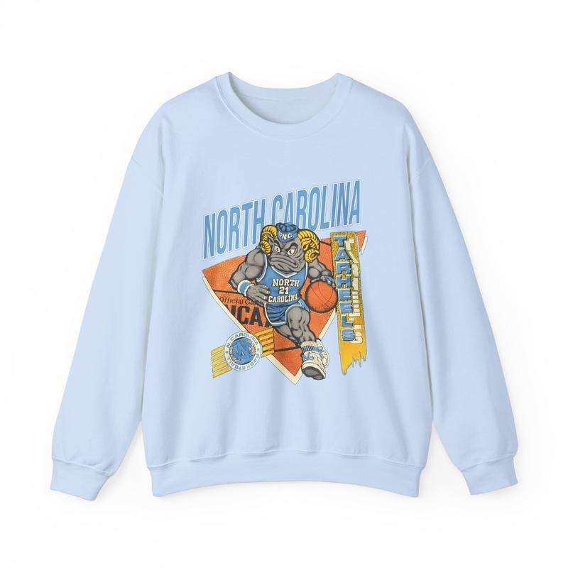 Vintage 90s North Carolina Tar Heels Basketball Sweatshirt, NC Tar Heels Crewneck Gift Fans
