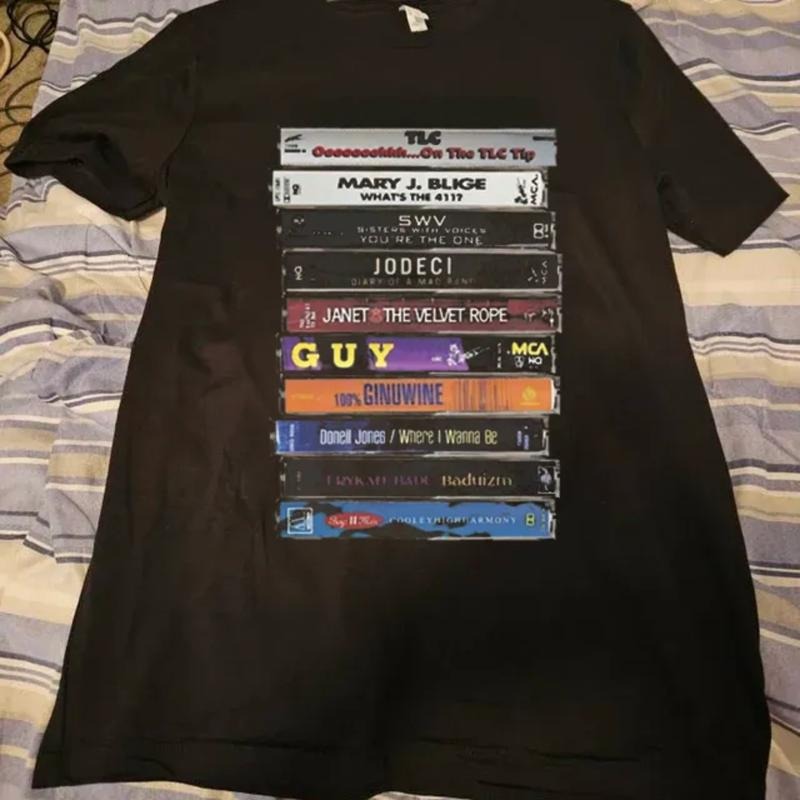 Vintage 90s R&B Cassette Tape T-shirt, Music Shirt - Jodeci, Boyz II Men, TLC, Ginuwine, Guy, SWV and More - Nostalgic Music Tee for Fans Menswear Top Streetwear Tshirt