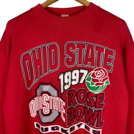 Vintage 90s Rose Bowl 1997 Ohio State University Buckeyes NCAA Pullover Crewneck sweatshirt Unisex Cotton