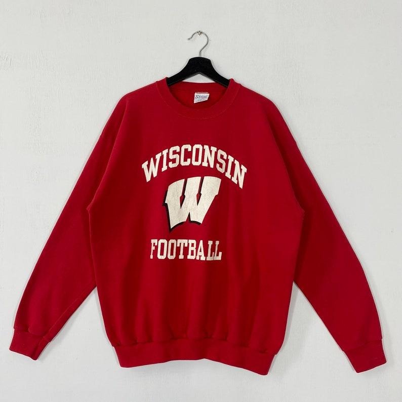 Vintage 90s University Wisconsin Wisconsin Crewneck Unisex Tshirt, sweatshirt, hoodie Cotton Fabric