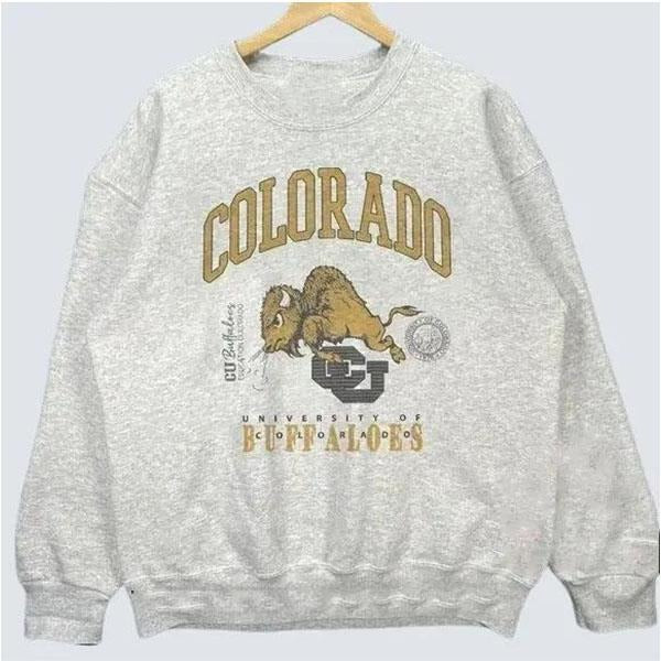 Vintage 90s University of Colorado Buffaloes Sweatshirt CU Buffaloes Crewneck Gift Fans