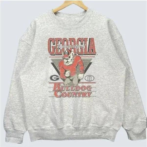 Vintage 90s University of Georgia Bulldogs Football Sweatshirt NCAA Bulldogs Crewneck Gift Fans