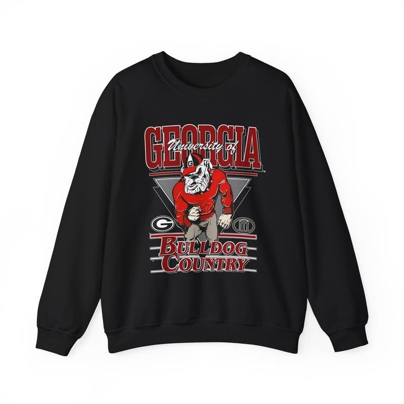 Vintage 90s University of Georgia Bulldogs Football Sweatshirt NCAA Bulldogs Crewneck Gift Fans