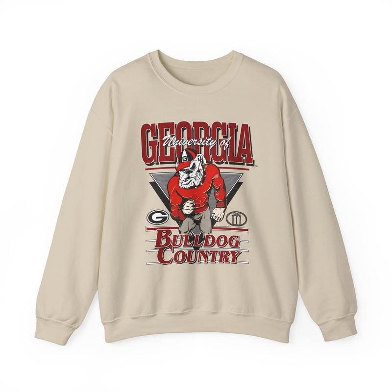 Vintage 90s University of Georgia Bulldogs Football Sweatshirt NCAA Bulldogs Crewneck Gift Fans