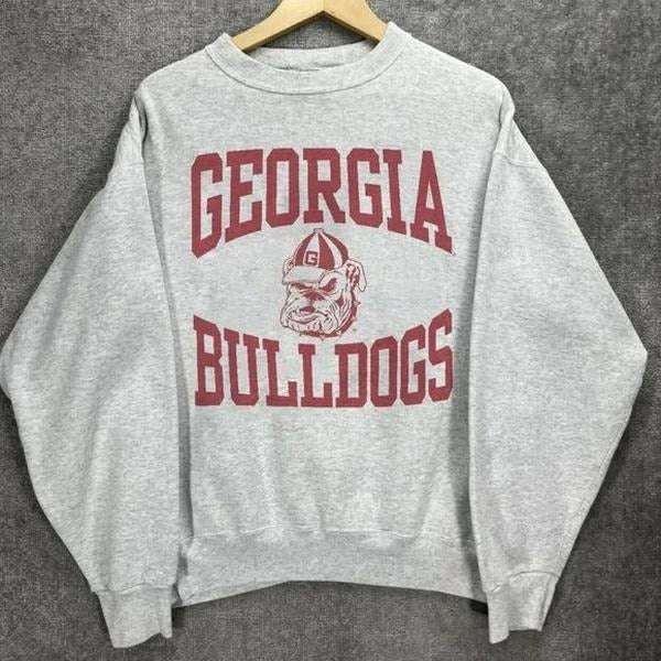 Vintage 90s University of Georgia Bulldogs Sweatshirt, NCAA Georgia Bulldogs Sweaters style 001