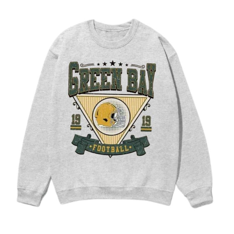 Vintage All Team Football Sweatshirt with Big Words Graphic Tees for Football Fans Ash Grey Color Vintage Sweatshirt, For Women, For Men, Classic T-Shirt All Teams Football,Gifts For Football Fan Sport