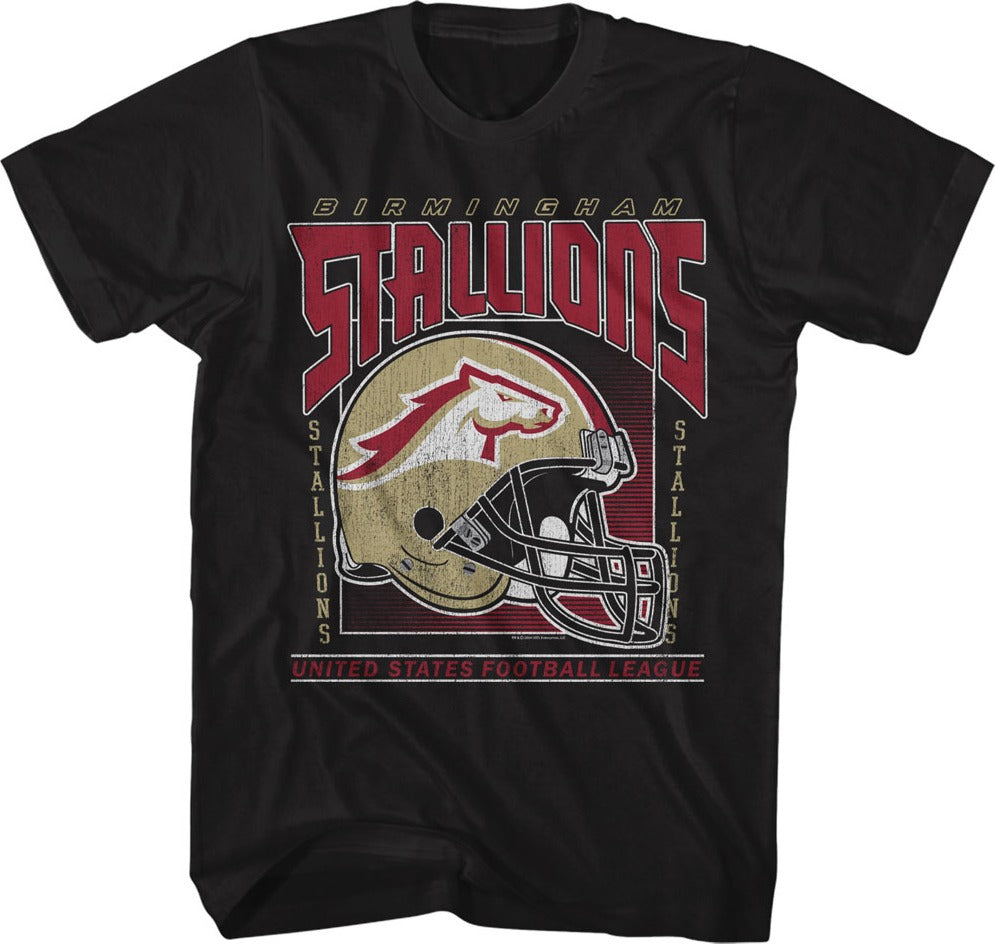 Vintage Birmingham Stallions Helmet USFL T-Shirt