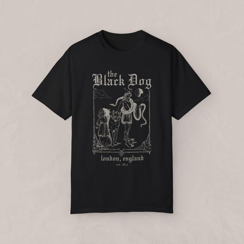 Vintage Black Dog, London England, Albums Song Lyrics, Music Lovers Sweatshirt, Hoodie, T Shirt style 001