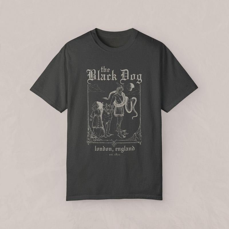 Vintage Black Dog, London England, Albums Song Lyrics, Music Lovers Sweatshirt, Hoodie, T Shirt style 001