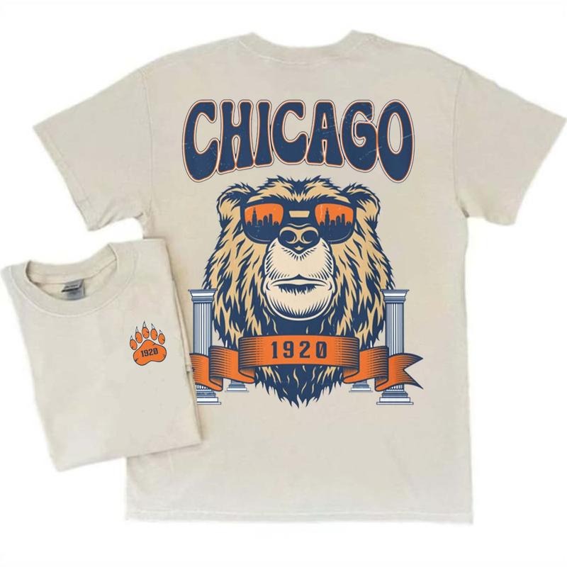 Vintage Chicago Football T-Shirt For Chicago Fan, Chicago Shirt Retro Football Fan Tshirt, Classic Fit Unisex Men Women Tee
