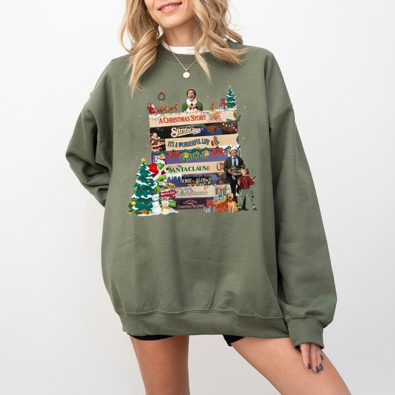 Vintage Christmas Movies VHS Sweatshirt, MERRY Christmas 90s Movies Sweatshirt, Christmas Family Matching Tee, Xmas Gift