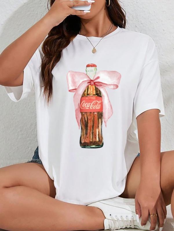 Vintage Classic Coke With Pink Bow T-Shirt, Drink With Bow Shirt, Just a Girl Who Loves Diet Coke, Weatercolor Bow