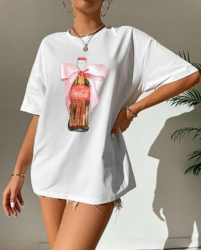 Vintage Classic Coke With Pink Bow T-Shirt, Drink With Bow Shirt, Just a Girl Who Loves Diet Coke, Weatercolor Bow