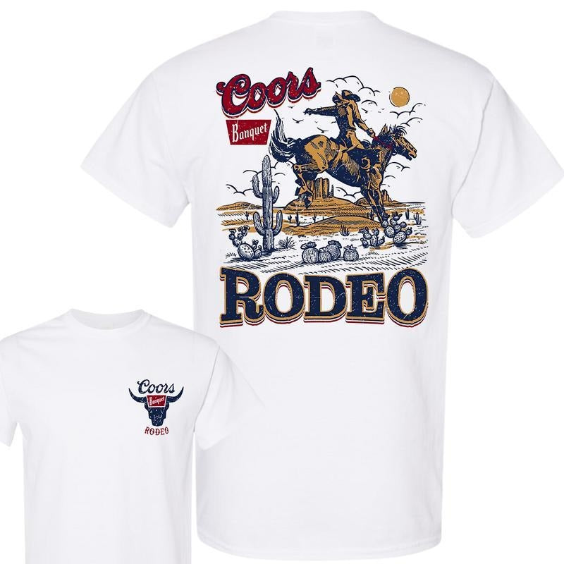 Vintage Coors Rodeo Graphic T-Shirt, Retro Cowboy Shirt, For Men, For Women