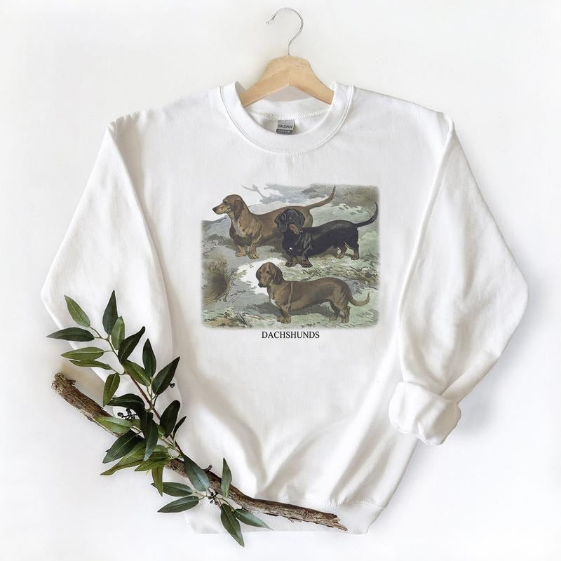 Vintage Dachshund, Dachshund sweatshirt, Dachshund art print, Dachshund lover ,Mommy and me
