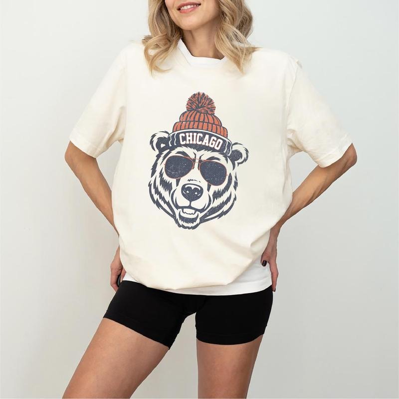 Vintage Deadman's Bear Shirt, Chicago Football Shirt, Trendy Chicago Football Fan Gifts, Chicago Football Game Day