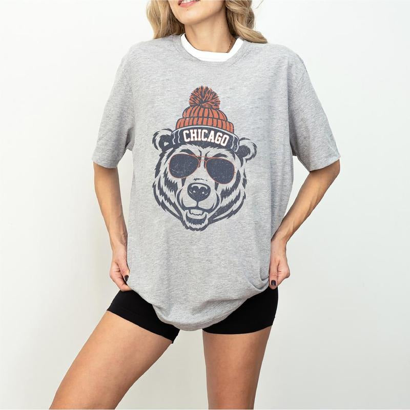 Vintage Deadman's Bear Shirt, Chicago Football Shirt, Trendy Chicago Football Fan Gifts, Chicago Football Game Day