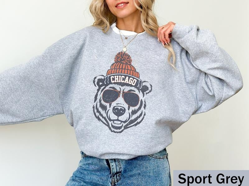 Vintage Deadman's Bear Shirt, Chicago Football Shirt, Trendy Chicago Football Fan Gifts, Chicago Football Game Day