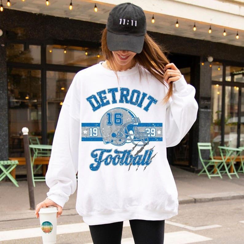 Vintage Detroit Football Sweatshirt, Lions Football Crewneck, Game Day Pullover, Detroit Football Shirt