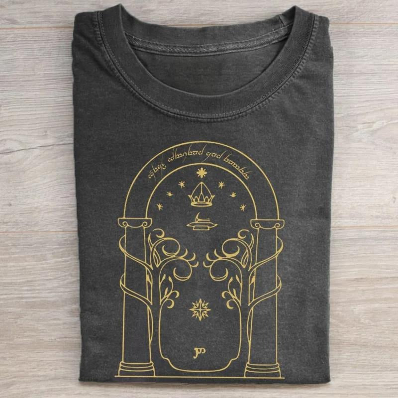 Vintage Durin's Door Graphic Tee - Lord of The Rings - The Hobbits - LOTR - Middle Earth - The Fellowship of The Ring
