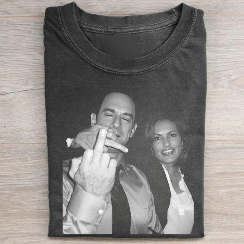Vintage Elliot Stabler And Olivia Benson Shirt, Elliot and Olivia TShirt, Law and Order SVU Tee, Movie Character Shirt, Meme Tee Menswear Top Tshirt
