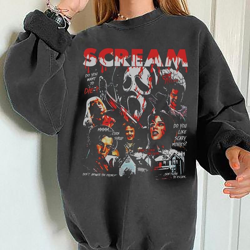 Vintage Ghostface Sweatshirt, 90s Halloween Shirt, Retro Halloween Sweater, Horror Movie Shirt, Scream T-Shirt, Spooky Season Sweatshirt, Ghostface Graphic Shirt