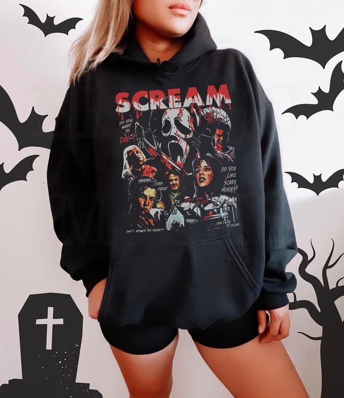 Vintage Ghostface Sweatshirt, 90s Halloween Shirt, Retro Halloween Sweater, Horror Movie Shirt, Scream T-Shirt, Spooky Season Sweatshirt, Ghostface Graphic Shirt
