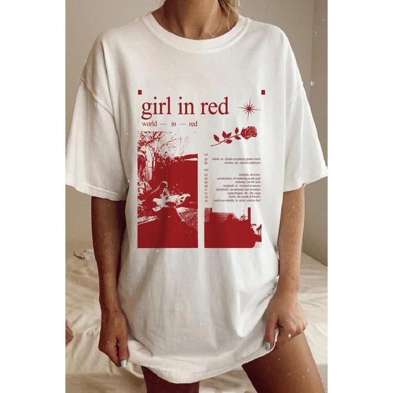 Vintage Girl In Red Shirt, Girl In Red Tour 2022 Unisex Sweatshirt, Hoodie, T Shirt, Tank top, Music Gift Shirt