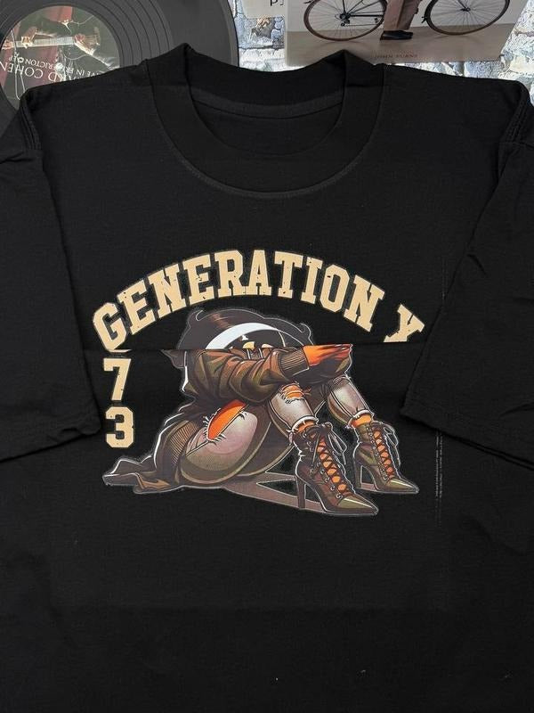 Vintage Girls GenX Shirt, Custom Est.1973 Girls Shirt, Vintage Gen X 1965-1980 Shirt Cotton Fabric Tshirt Fit Top Fit Top Womenswear Collar style 001