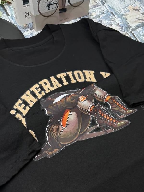 Vintage Girls GenX Shirt, Custom Est.1973 Girls Shirt, Vintage Gen X 1965-1980 Shirt Cotton Fabric Tshirt Fit Top Fit Top Womenswear Collar style 001