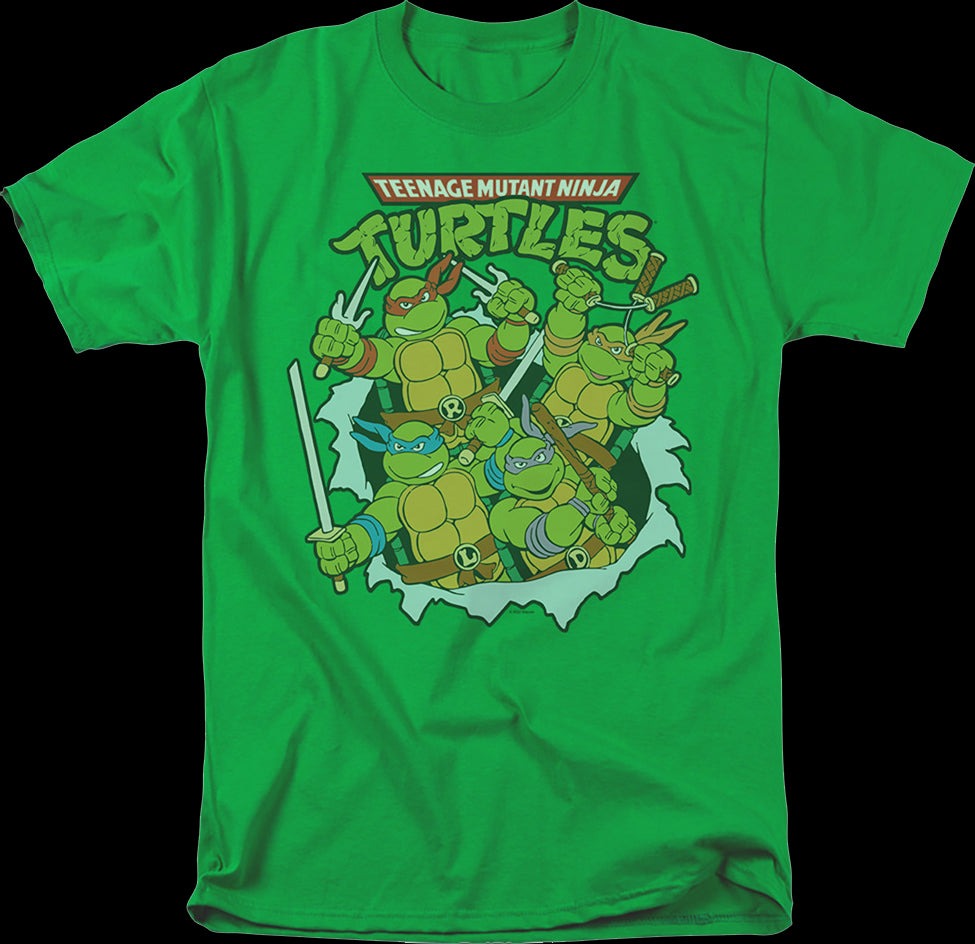 Vintage Green Group Photo Teenage Mutant Ninja Turtles T-Shirt